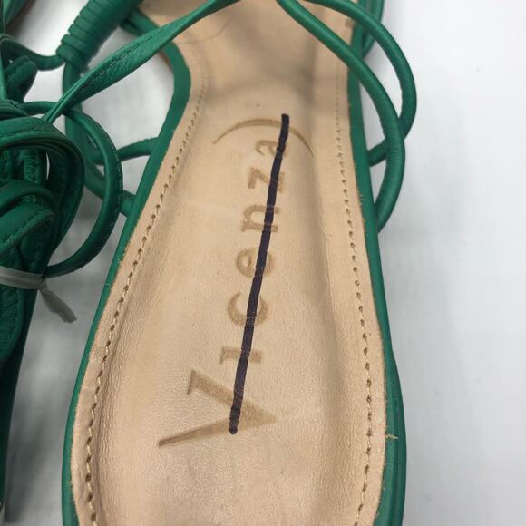 Free People X Vicenza Love Struck Square Toe Wrap Heels Green US 10 - Picture 10 of 12